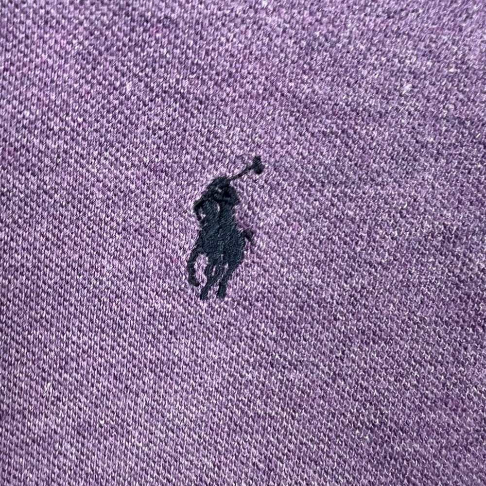 Vintage Polo Ralph Lauren Men Large Purple Solid Pique Polo Shirt Pony Logo Y2K - Picture 2 of 7